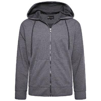 KAM Textured Interlock Hoody Charcoal KBS7078