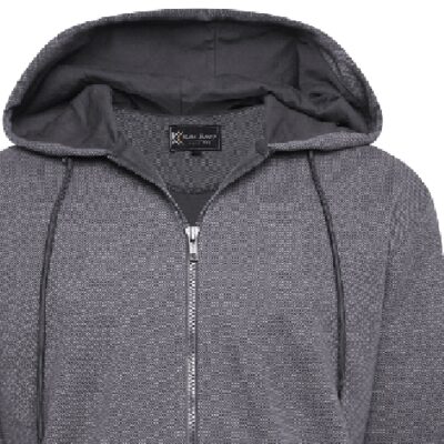 KAM Textured Interlock Hoody Charcoal KBS7078