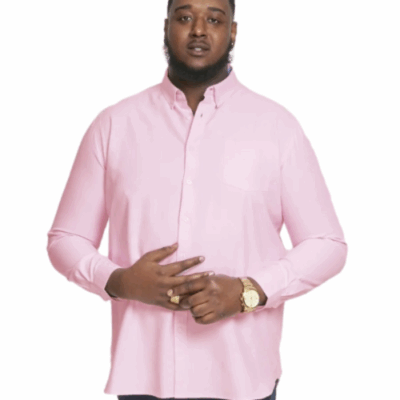 D555 RICHARD OXFORD LONG SLEEVE SHIRT PINK