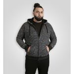 D555 FAREHAM Knitted Hoody with Bonded Sherpa Lining BLACK 641804