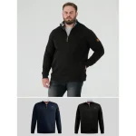 D555 RUSSEL Big Men’s 1/4 Zip Fleece Sweatshirt 621806