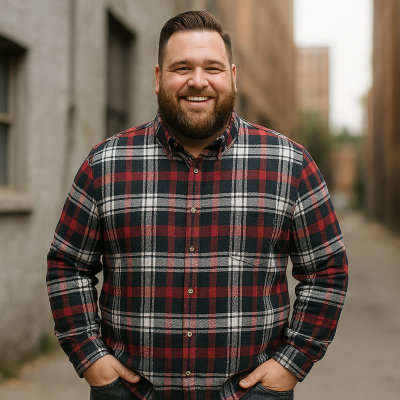 COTTON VALLEY Long Sleeve Flannel Shirt Red Check 15770