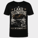 KAM Lake YellowStone Print Tee BLACK KBS5792