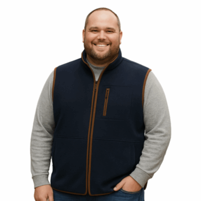 ESPIONAGE Full Zip Micro Fleece GILET NAVY FL047
