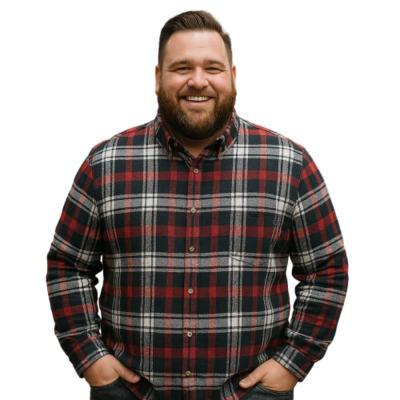 COTTON VALLEY Long Sleeve Flannel Shirt Red Check 15770