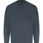 ESPIONAGE Long Sleeve Grandad Tee BLUE T406 T406