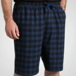 D555 EASTBOURNE Navy Check Loungewear Shorts
