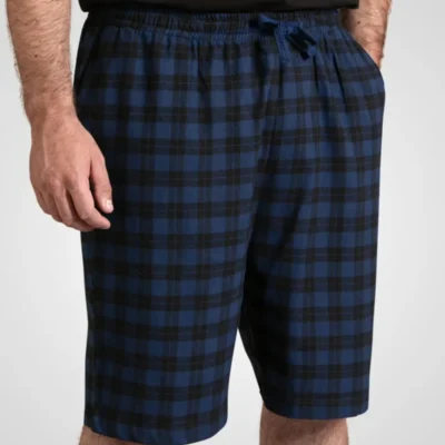 D555 EASTBOURNE Navy Check Loungewear Shorts