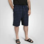 D555 EASTBOURNE Navy Check Loungewear Shorts