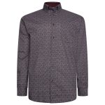 KAM BLACK LABEL Premium Geo Print Long Sleeve Shirt P050