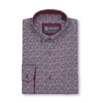 KAM BLACK LABEL Premium Geo Print Long Sleeve Shirt P050