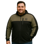 D555 Southport Dry Wear Zip Through Hooded Tracksuit Jacket Black/Olive