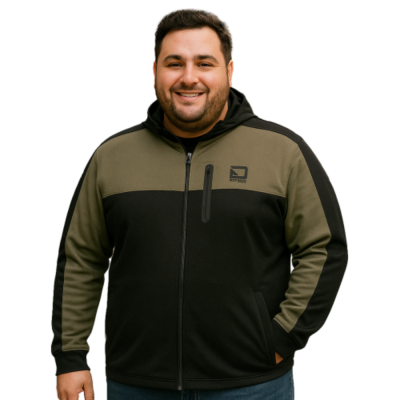 D555 Southport Dry Wear Zip Through Hooded Tracksuit Jacket Black/Olive