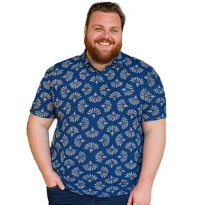 ESPIONAGE Shell Print Jersey Polo P219