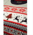 KAM Fairisle Design Reindeer Knitted Christmas Jumper NAVY X031