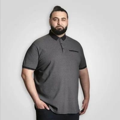 D555 SCARBOROUGH Mans Printed Polo Shirt NAVY
