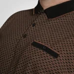 D555 WORKSOP Mans Printed Polo Shirt BLACK