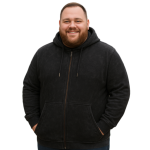 KAM Garment Dye Zip Thru Hoody BLACK KBS7082