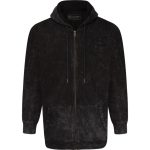 KAM Garment Dye Zip Thru Hoody BLACK KBS7082