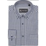 KAM Classic Gingham Long Sleeve Shirt NAVY KBS6351