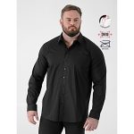 D555 OLIVER Men's Big Ultimate Stain Resist Non Iron Long Sleeve Stretch Shirt BLACK