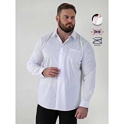 D555 OLIVER Men's Big Ultimate Stain Resist Non Iron Long Sleeve Stretch Shirt BLACK