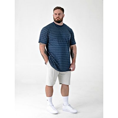 D555 DINGLE Jacquard Textured Crew Neck t-Shirt with Pocket NAVY