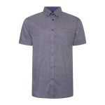 KAM Short Sleeve All Over Print Shirt INDIGO KBS6296