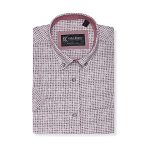 KAM Short Sleeve Premium Geo Print Shirt FIG KBS PO56