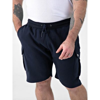 55 ROBINSON ELASTIC WAIST FLEECE CARGO SHORTS BLACK Stay cool and casual with the D555 ROBINSON 1 Black Elasticated Waist Fleece Cargo Shorts – comfort and attitude in one. Crafted from a soft and durable cotton–poly fleece blend, these shorts offer unbeatable comfort and warmth while maintaining a modern streetwear edge. Featuring a fully elasticated waistband for easy wear, cargo-style pockets for practicality, and a signature bear embroidery detail for a bold finishing touch. The black colourway keeps them effortlessly versatile for everyday styling. Available in big sizes 2XL 3XL 4XL 5XL 6XL 7XL 8XL Soft, bold, and built for everyday comfort – the D555 ROBINSON 1 Shorts are the perfect choice for relaxed style with a modern edge. D555 ROBINSON ELASTIC WAIST FLEECE CARGO SHORTS BLACK 211910 A Supremely Comfortable and Versatile, Stretchy Fleece short - Perfect Casual or Activity wear ✔ Cotton–Poly Fleece Fabric: Soft, breathable, and durable for all-day comfort. ✔ Elasticated Waistband: Ensures a relaxed and flexible fit. ✔ Cargo Pockets: Functional and stylish with ample storage. ✔ Bear Embroidery Detail: Adds a unique and modern touch. ✔ Black Colourway: A versatile base for any casual outfit. Versatile everyday Casual wear around the house, gym or just out and about Ideal For: Everyday casual wear Lounging and off-duty comfort Travel and weekend style Pairing with graphic tees or hoodies Fleece texture for a Soft Comfortable feel Cargo pockets with Velcro secured flap closing and small embroidered D555 bear Branding logo Wide Comfort Elasticated Waistband with  drawcord, and reinforced metal eyelets Twin Hip pockets Back patch Pocket Also available in NAVY Average length down outside seam 24" (Measured on a 4XL) 50% COTTON / 50% POLYESTER 2 - 8XL Navy