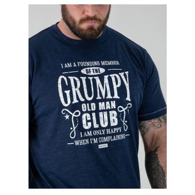 In stock from 2XL to 8XL D555 COOPER Grumpy Old Man Printed Crew Neck T-Shirt NAVY