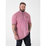 2XL to 6XL D555 HARVEY 2 Mens Pique Polo with Jacquard Collar RED