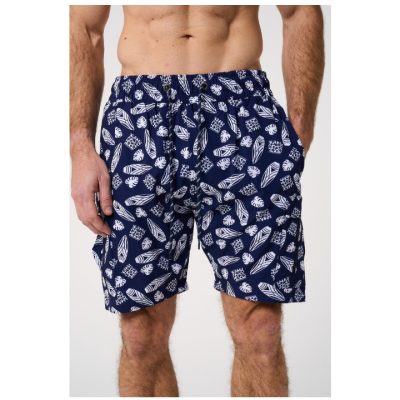 KAM Big Mens Surf Print Navy Swim Shorts KBS3023