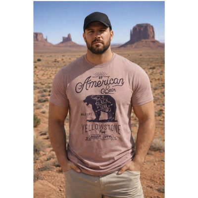 Big Sizes in stock 2XL - 8XL £17.99 KAM American Bear Print Big Tee MAUVE