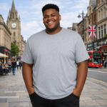 Cheerful man in tee