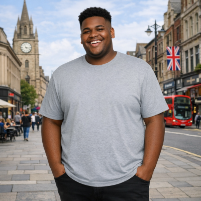 2XL to 8XL £13.99 Espionage Big Mans Cotton Tee Silver Grey T015 .