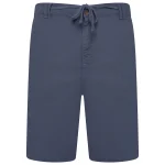 KAM Stretch Cotton Linen Shorts Navy KBS3405