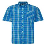 ESPIONAGE Short Sleeve Check Shirt SH443 ROYAL MINT LEMON