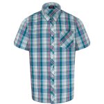ESPIONAGE Short Sleeve Check Shirt SH443 GREEN PINK WHITE