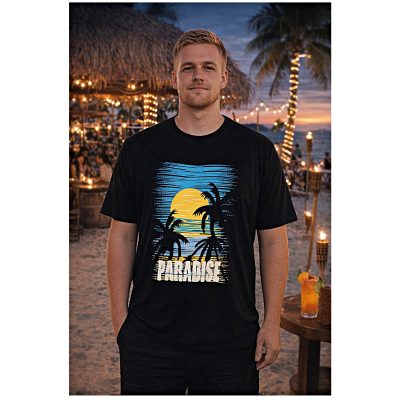 2 - 6xl Big Tee Shirt ESPIONAGE Paradise Print Tee NAVY T448 , with an eye catching  Summer inspired Chest Print design.  Short Sleeve and crew neck styling. Espionage tees always offer durability and a generous cut for bigger guy.  Sizes in stock for big men up to 64" chest 6xl , team up with Espionage's range of Shorts and Joggers all designed specifically for the big man, and always in stock at Georges The Big Mans Shop Chester ESPIONAGE Paradise Print Tee NAVY T448 £18.99 Quality Tee in a Pure Combed Cotton jersey - designed to Wear well and stay looking Good Graphic Chest print design with a Summer inspired theme Crew Neck Short Sleeve Machine Washable Other Colours and designs available in this range Average Length 35" (Measured on a 4XL) 100% COTTON 2 - 6XL NAVY