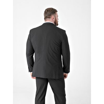 Step into refined tailoring with the D555 TED Big Mens Tailored Suit Jacket with 4 Way Stretch BLACK 