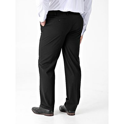 D555 TED Big Mens Tailored Suit Trousers with 4 Way Stretch BLACK