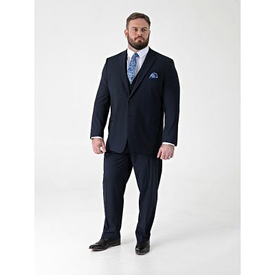D555 TED Big Mens Tailored Suit Jacket with 4 Way Stretch NAVY