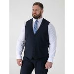 D555 TED Big Mens Tailored Suit Waistcoat with 4 Way Stretch NAVY