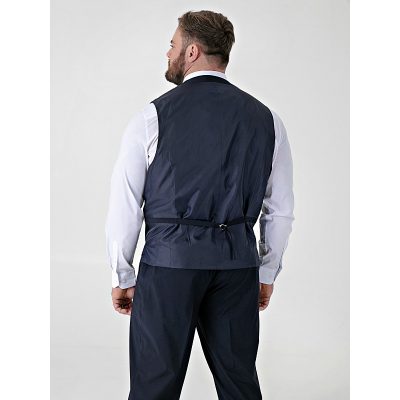 D555 TED Big Mens Tailored Suit Waistcoat with 4 Way Stretch NAVY