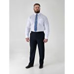 D555 TED Big Mens Tailored Suit Trousers with 4 Way Stretch NAVY