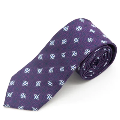 DOUBLE TWO EXTRA LONG PURPLE MODERN CHECK TIE