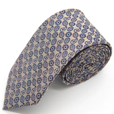 DOUBLE TWO EXTRA LONG NATURAL SMALL PAISLEY PATTERN TIE