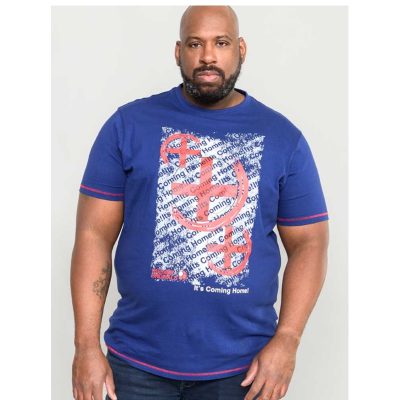 D555 GOAL COMING HOME Football World Cup Printed T-Shirt NAVY