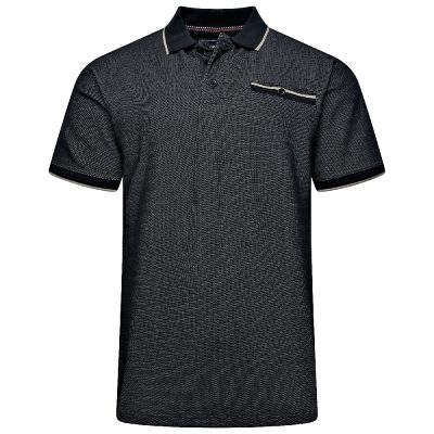 KAM Dobby Pique Polo Shirt BLACK KBS5555